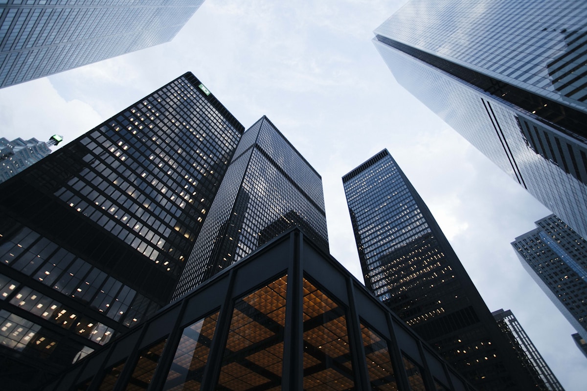 Contemporary glass and steel commercial building